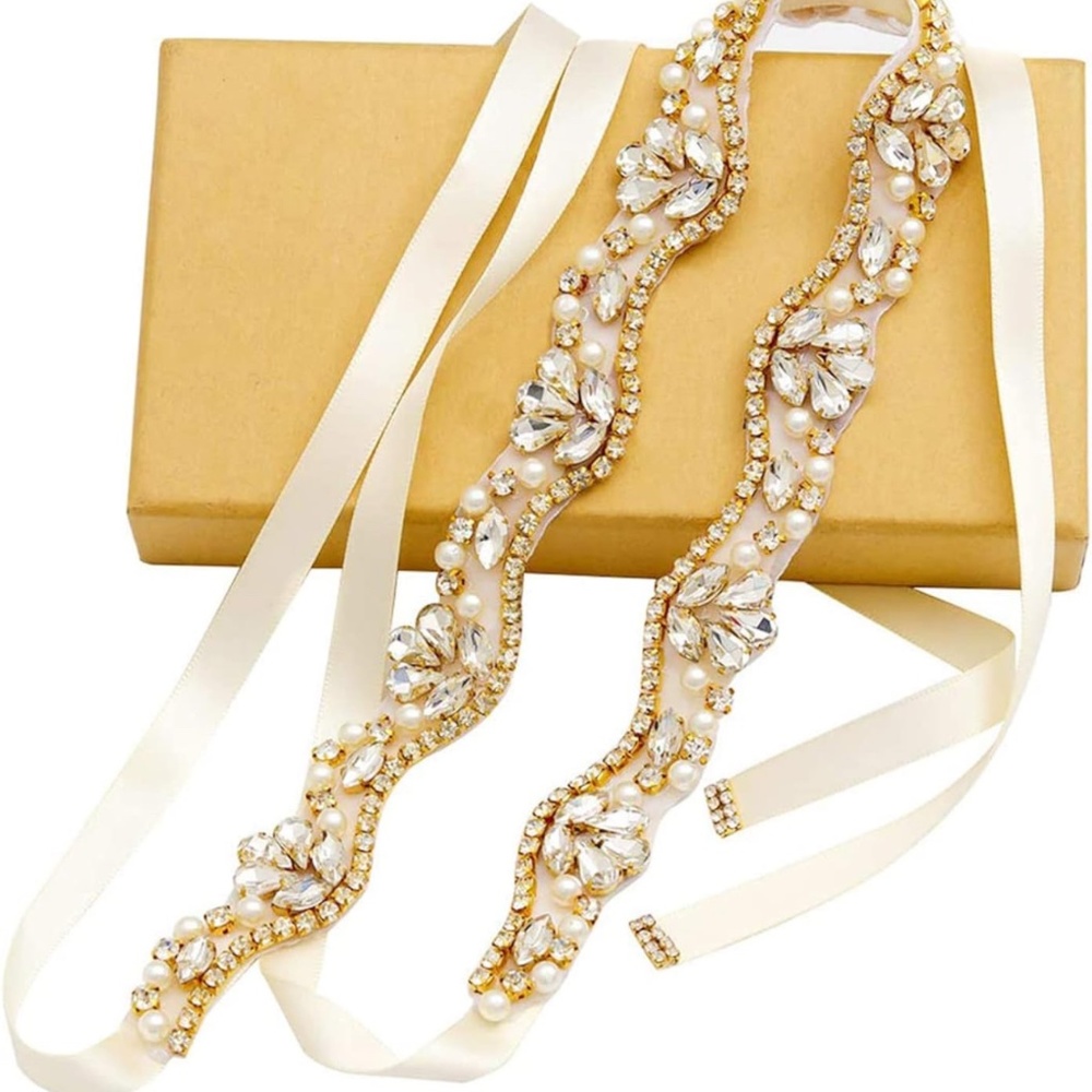 Set of 2 Women's Crystal Bridal Belt Rhinestone